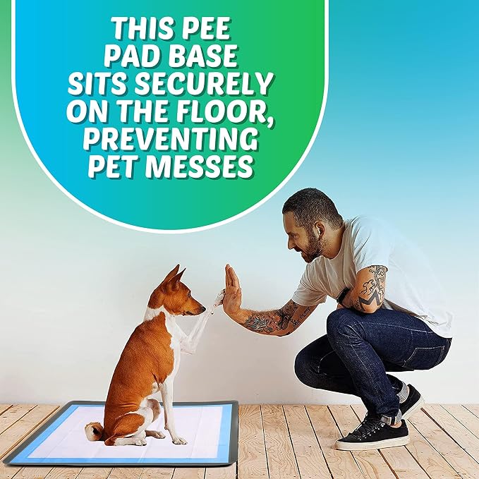 Dog Pee Pad Holder - Fits Up to 36” x 36” Pee Pad - 1 Pack - Grey | Stable Grip, Soft Edges, Quick Wipe Silicone Surface, Dog Pad Holder for Indoor Flooring Protection
