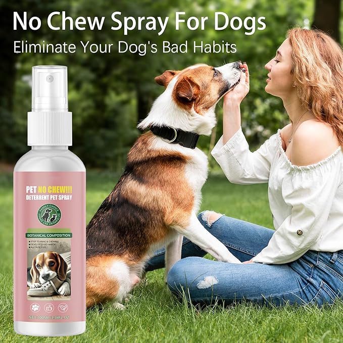 Bitter Apple Spray for Dogs to Stop Chewing No Chew Spray for Dogs Effectively Protect The Safety of Furniture,Plant,Shoes, Etc Safe and Alcohol-Free (Pink)