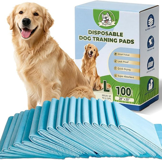 DEEP DEAR 100-Pack 30"x28" Extra Large Dog & Cat Pee Pads, Super Absorbent Quick-Dry Disposable Puppy Pads with Great Valve Leakproof Technology for Easy Potty Training & Pet Care