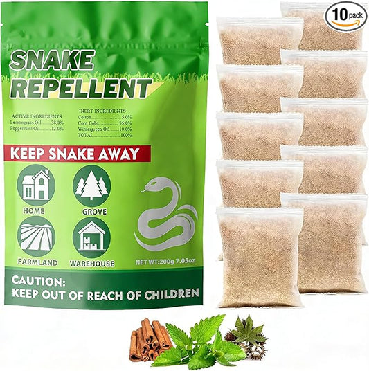 Snake Repellent for Yard Powerful,10 Pack Safe for Home Yard, Pet Safe, Natural Snake Repellant for House Yard Lawn Garden Camping