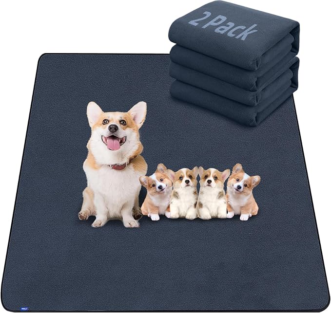 Sunsleek Washable Pee Pads for Dogs 36"x36", 2 Pack Non-Slip Puppy Pads | Non-Slip, Super Absorbent, Reusable Waterproof Pet Training Mats for Playpen, Crate, Floor, for Whelping Pads & Incontinence