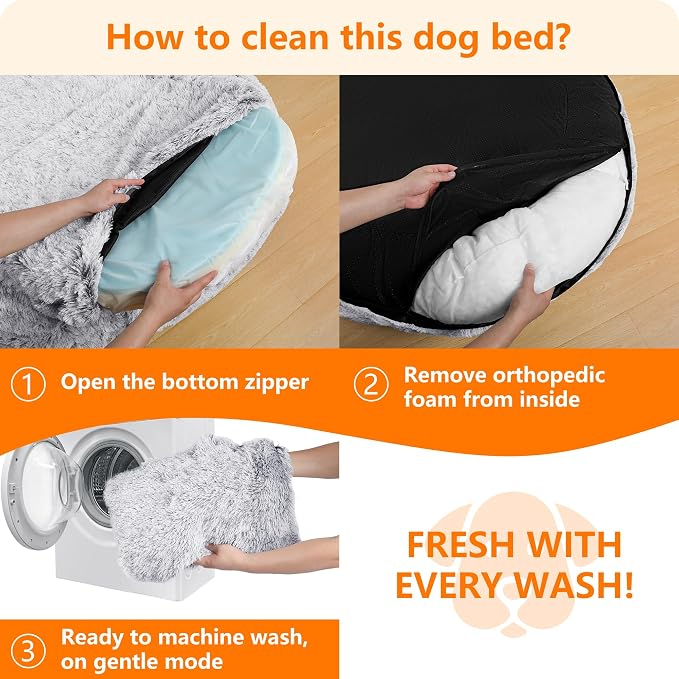 Human Dog Bed for Adult, Orthopedic Gel Memory Foam, 71"x47"x9" | Human Dog Bed Fits Adult & Pets, Reversible Egg-Crate Foam Cushion, Washable Pet Bed with Blanket, Ombre Grey