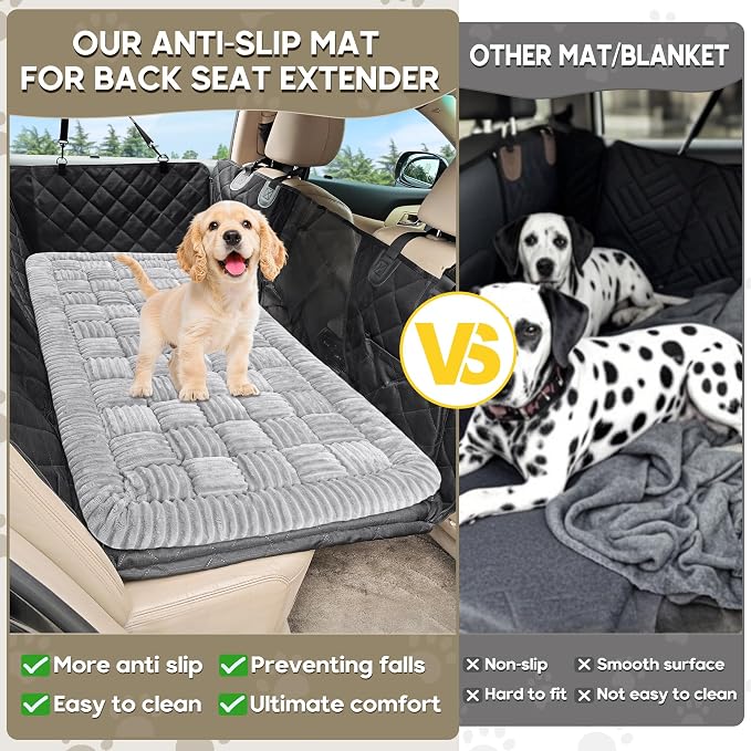 Dog Car Bed Mat Non-Slip Backseat Extender Dog Bed 56"x28.7" | Travel Bed for Dogs，Chew-Resistant, Easy Clean & Scratch-Proof, Comfort Design, Fits Trucks/Sedans/SUVs