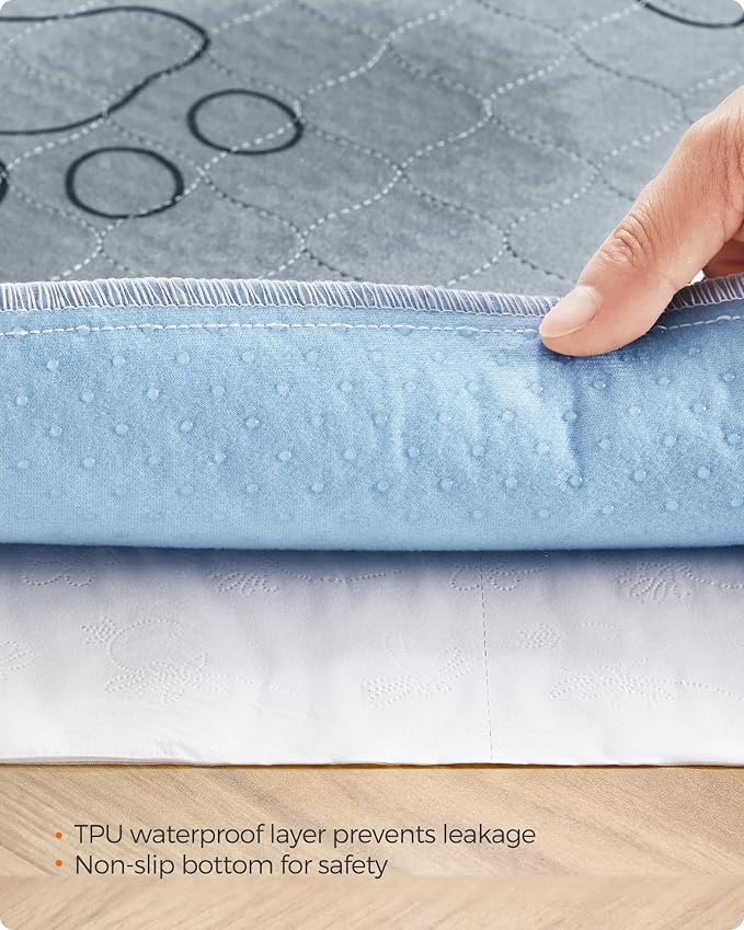 Feandrea Washable Dog Pee Pads, 2 Pack, Reusable Dog Pads, 60 x 48 Inches, XXL, Waterproof Pet Training Pads, Leakproof, Non-Slip, Super Absorbent, Gray UPTD048G01