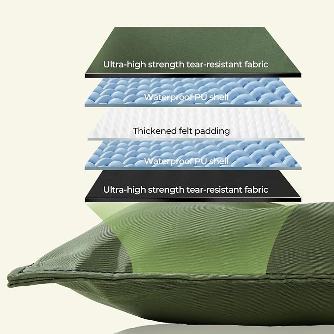 Chew Proof Indestructible Dog Bed,Large (28"x41"),Green | Durable,for Aggressive Chewers,Tough,chew resistant, non chewable,Machine Washable & Waterproof,Indoor Outdoor