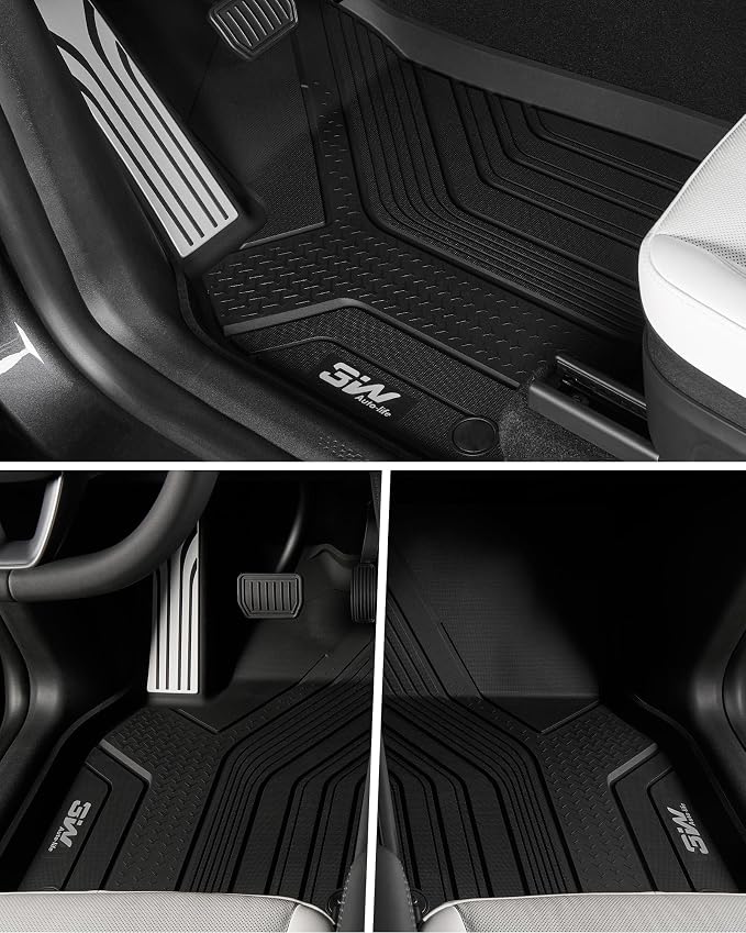 3W Floor Mats for 2025 2026 Tesla Model Y Juniper Only for Standard 5 Seat with Rear Cargo Mat & Backrest Mat TPE Anti-Slip All Weather Tesla Model Y Accessories, Vigormold™