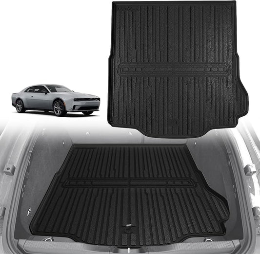 TripleAliners All-Weather Mats Compatible with 2026 2025 2024 Dodge Charger EV Accessories Floor Liners Trunk Cover Custom Fit TPE Heavy-Duty Liners (Trunk Mat)