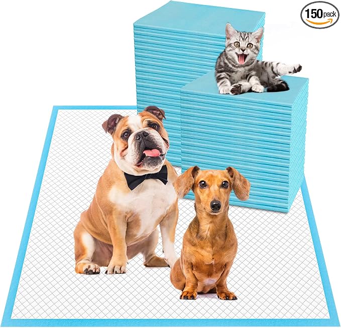 Boscute Thicken 6 Layers Heavy Absorbent XL 36"x24" Pet Training Dog Pee Pads, Extra Large Polymer Leak-Proof Quick Dry Puppy Pee Pads, Disposable Pee Pads for Dogs Cats Rabbit, 150 Counts | Heavy Absorbent up to 7 Cups, Quick Dry, for Dogs Cats Rabbit...