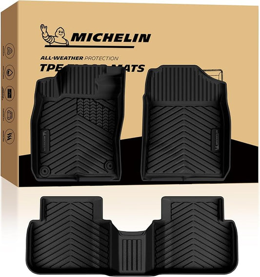 Michelin Vehicle Mats, Premier Series All-Weather TPE Custom Fit Liner for Honda Civic Sedan Hatchback Si (Include Sport) 2022-2026/Acura Integra 2023-2026 Floor Mats(3 Piece), Not Fit Hybrid