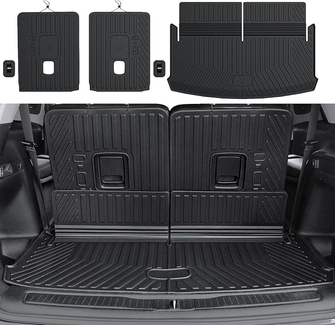 Cargo Mat for 2021-2025 2026 Jeep Grand Cherokee L, All Weather TPE Rear Cargo Liner Trunk Mat with 3rd Row Seatback Cover for Jeep Grand Cherokee L Accessories