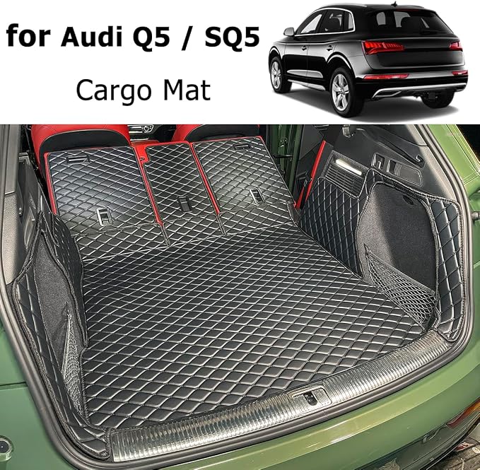 Cargo Mat Compatible with 2018-2025 Audi Q5 Trunk Mat (and Rear Left and Right Side Panels) Cargo Liners for Audi Q5 ＆ SQ5