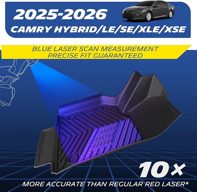 Michelin Floor Mats, Premier Series All-Weather TPE Custom Fit Liner for Toyota Camry 2025-2026 Floor Mats (4 Piece)