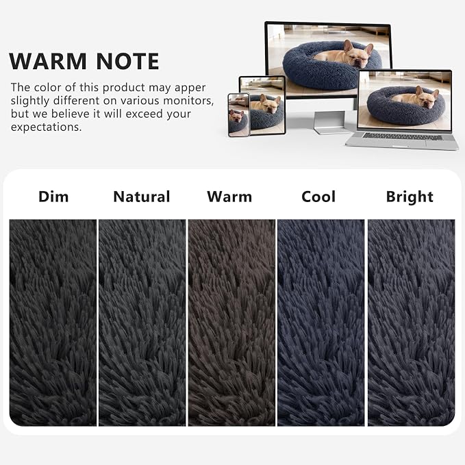 MIXJOY Orthopedic Dog Bed Comfortable Donut Cuddler Round Pet Beds Ultra Soft Washable Dog and Cat Cushion (20''/23''/27''/30'') (27'', Grey-Blue)