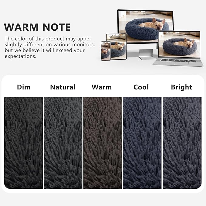 MIXJOY Orthopedic Dog Bed Comfortable Donut Cuddler Round Pet Beds Ultra Soft Washable Dog and Cat Cushion Bed (20'', Dark Grey)