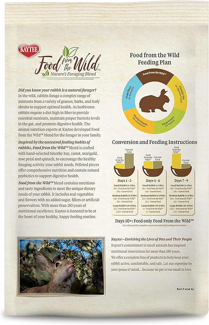 Kaytee Food from The Wild Natural Pet Rabbit Food,4 Pound,(Pack of 2)