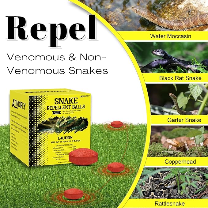 Snake Repellent for Yard Powerful,Snake Away, Keep Snakes Away for Outdoors Pet Safe,Copperhead Rattlesnake Repellent (18, Yellow)