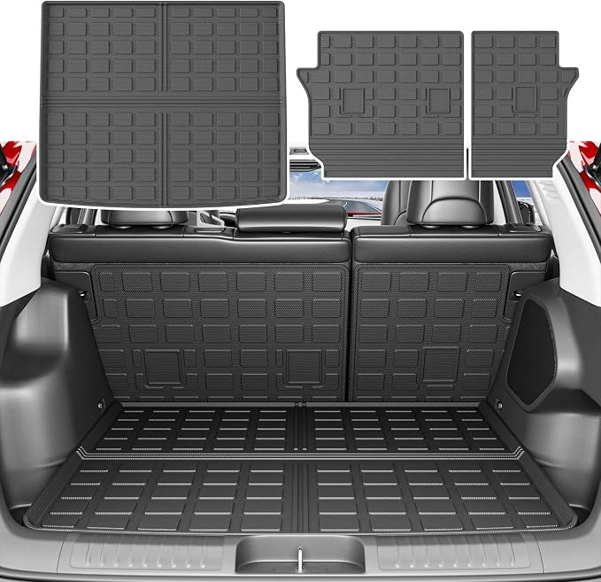 xipoqix Cargo Mat Backrest Mat Compatible with 2019-2023 Jeep Cherokee Cargo Liners TPE Back Seat Protector Replacement for 2019 2020 2021 2022 2023 Jeep Cherokee Accessories (Trunk Mat+Backrest Mats)