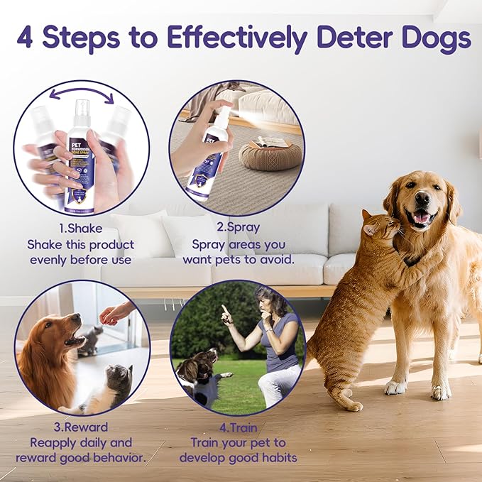 Bitter Apple Spray for Dogs 200ML，No Chew Spray for Dogs Natural Dog Deterrent Spray for Pet Behavior Training Deters Chewing - Safe for Skin & Furniture