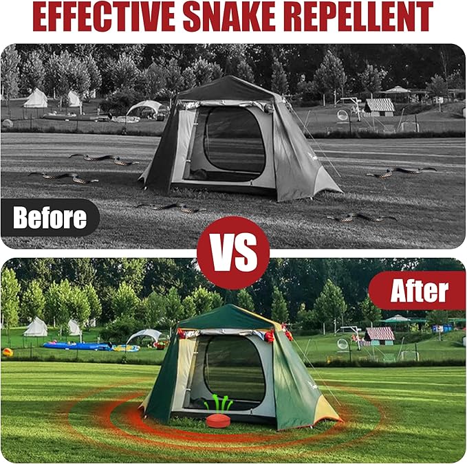 Snake Repellent Balls for Yard - Powerful Outdoor Protection | Pet & Child Safe | Natural Snake Deterrent for Home, Garden, Camping | Targets Copperhead & Rattlesnakes (12, 1 Count (Pack of 12))