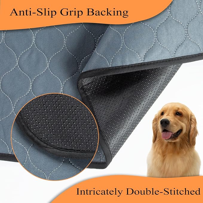 Bunlitent Washable Pee Pads for Dogs, 83'' Diagonal Octagon, 2 Pack, Grey | Designed for 24'' Width 8 Panels Dog Playpen, Non-Slip, Super Absorbent, Reusable, Waterproof, For Dog Playpen, Crate, Car