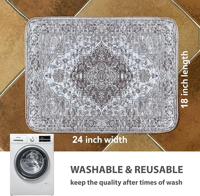 nunubaby 4PACK Washable Pee Pads for Dogs, Stylish, Non-Slip and Leak-Proof Pee Pads. Reusable Potty Pads for Dogs for Crates and Floors.(Brown/Geo,18" x24" )