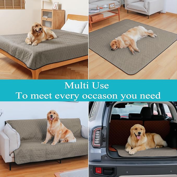Bunlitent Washable Pee Pads for Dogs 72" x 72", 2 Pack, Leakproof, Brown | Reusable Puppy Pads, Dog Training Pads with Quick Dry, Large Anti-Slip Whelping Pad for Pet, Playpen, Incontinence, Training