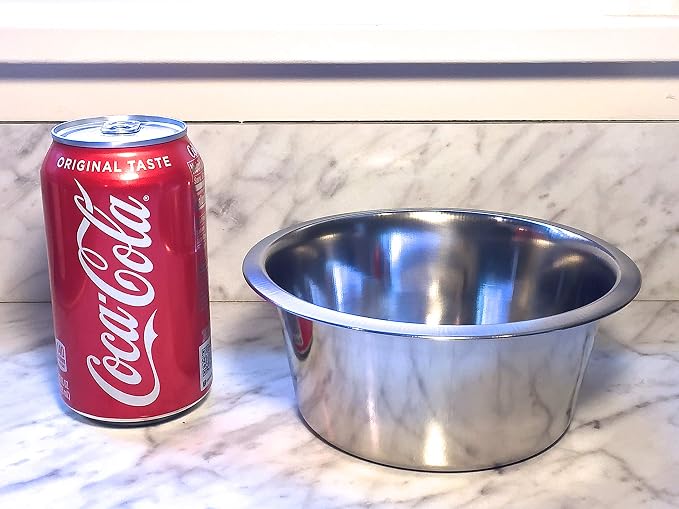 Chic, Floating, Wood, Height-Flexible Wall Mount Dog/Cat/Pet Food & Water Bowl Holder/Feeder, 2 S.S. Dishwasher-Safe Bowls (~ 1 Quart / 32 oz / 900 ml) for Mid-Size Pets. 2-Screw Installation.