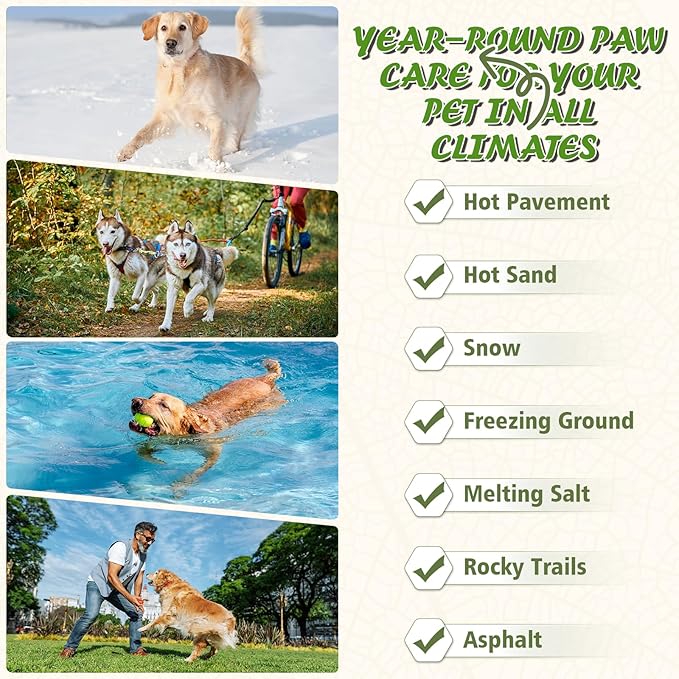 Dog Paw Balm & Nose Balm, Lick-Safe & Moisturizing | All-Natural Moisturizer & Soother for Dry | Deep Repair for Dry, Cracked Paws | Horse Hoof and Joint Care Friendly (Value Size 2.12oz)