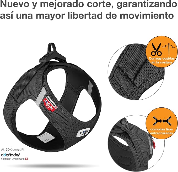 Vest Harness curli Clasp Air-Mesh Black L