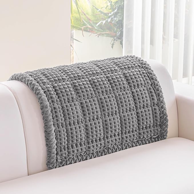Couch Cover for Dogs Washable, Non-Slip Pet Couch Covers for Sofa, Fuzzy Dog Couch Cover Blanket, Thick, Soft, Plush Couch Cushion Covers for Sofa Protector (Dark Gray, 27.6" x 27.6"/70 x 70cm)