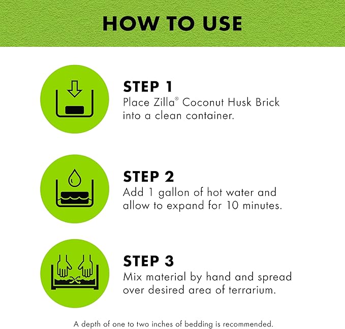 Zilla Coconut Husk Brick 24 Count, Organic Bedding for Reptiles, Made with 100% Coconut Fiber, Ideal for Tropical Habitats and Egg Incubation