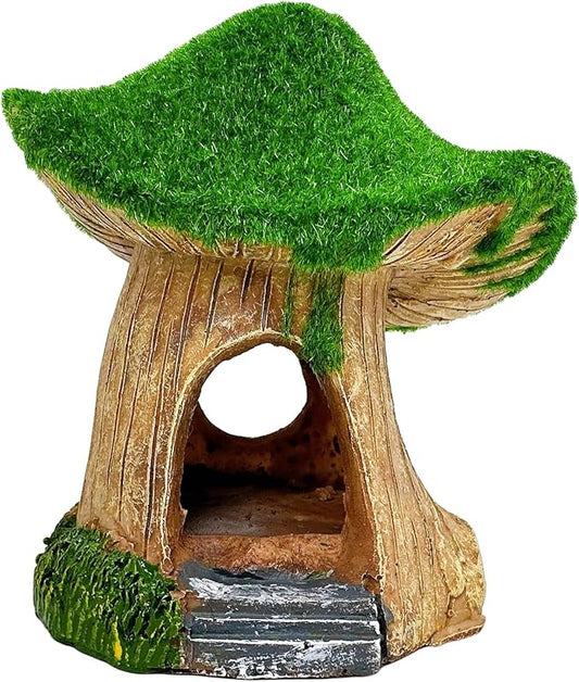 Tfwadmx Aquarium Decoration House Resin Hollow Hideout House Moss Cave Betta Fish Log Ornament Tank Hideaway Accessories for Mini Small Fish Shrimp