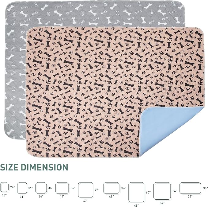 Eterish Reusable Washable Pee Pads for Dogs Extra Large 36'' x 72'' 2 Pack, Absorbent Pet Puppy Dog Training Pads Non-Slip, Waterproof Whelping Potty Pads for Dogs Leak-Proof