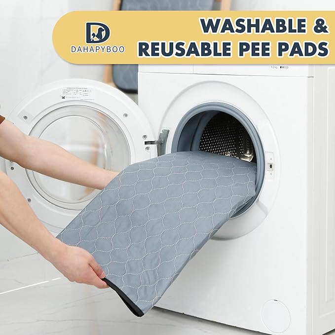 DAHAPYBOO Washable Pee Pads for Dogs 36x48,2Pack | Reusable Puppy Pads for Dog Non-Slip Waterproof Pet Training Pads for Crate, Playpen, Bed, Sofa,Whelping Box, Potty Training
