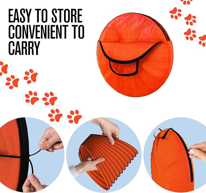 Houseables Dog Agility Tunnel, Dog Tunnel, Agility Equipment, 18 Feet, Puppy Obstacle Course, Crawling, Pet Playground, Small, Medium, Large, Indoor/Outdoor, Play, Pop Up Set, Exercise Tube, Toy, Red | Houseables Agility Equipment, Puppy Obstacle Cours...