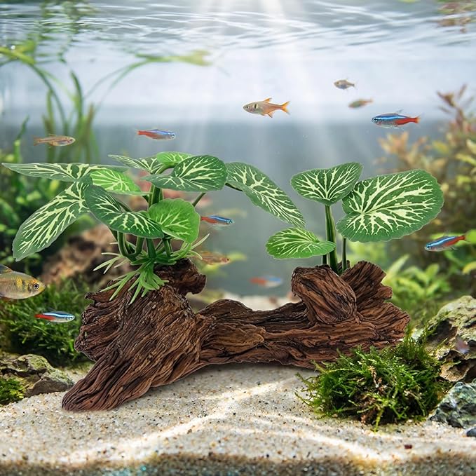 Prettyia Small Driftwood for Aquarium Driftwood Fish Tank Decorations，Aquarium Decor for Fish Tanks & Reptile Terrariumsartificial(Type-A)