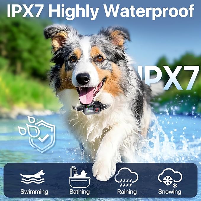 PRTRFLC GPS Wireless Dog Collar Fence System,Invisible Electric Fence for Dogs,Adjustable Range 49-6561ft,3 Training Mode,Rechargeable,Waterproof,Pet Containment System for Outdoor Use (Deep Black)