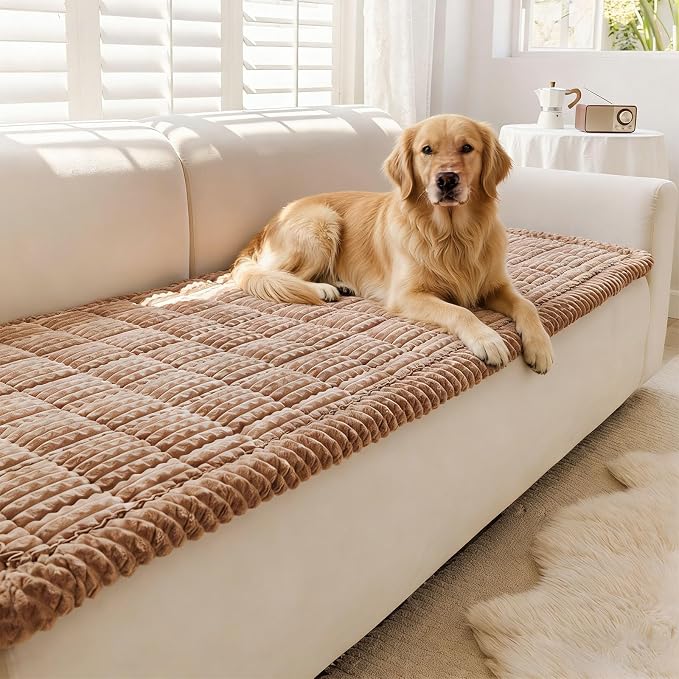 Couch Cover for Dogs Washable, Non-Slip Pet Couch Covers for Sofa, Fuzzy Dog Couch Cover Blanket Thick, Soft, Plush for Furniture Protector (Coffee, 27.6" x 47.2"/70 x 120cm)