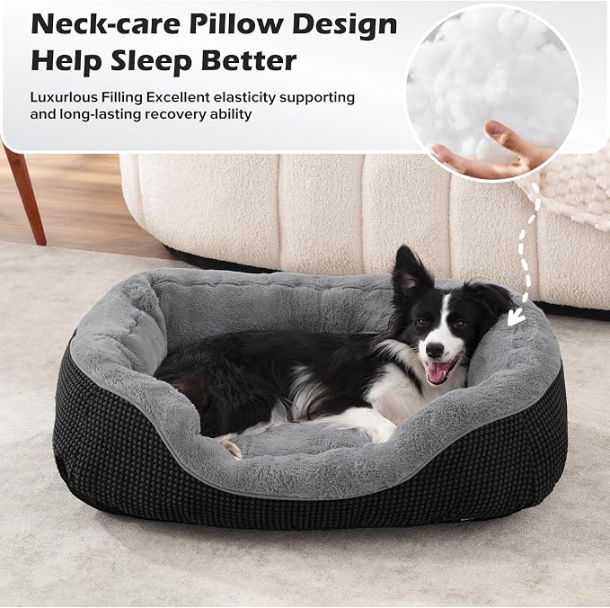 XL Dog Beds Large Sized Dog, Washable Orthopedic Warming Soft Sleeping Durable with Anti-Slip Bottom