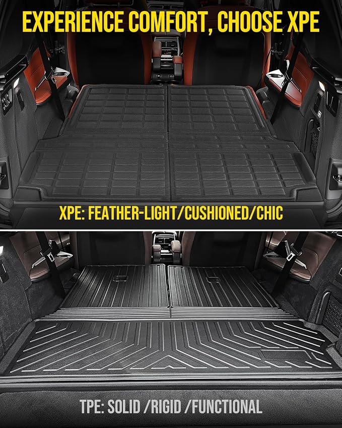 All Weather Cargo Liner for BMW X7 2026 2025 2024 2023 2022 2021 2020 2019 (G07) Rear Trunk Mat, Custom-Fit Behind 3rd Row Cargo Mat Waterproof XPE SUV Boot Accessories