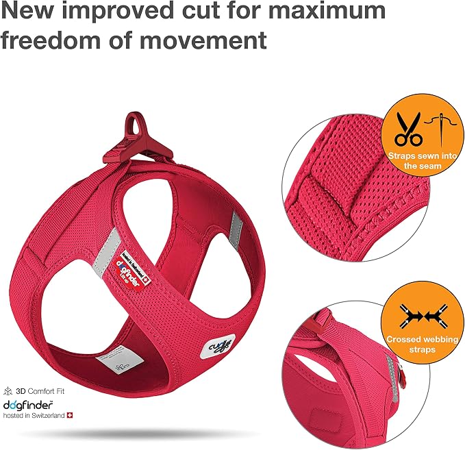 Vest Harness curli Clasp Air-Mesh Red 2XS