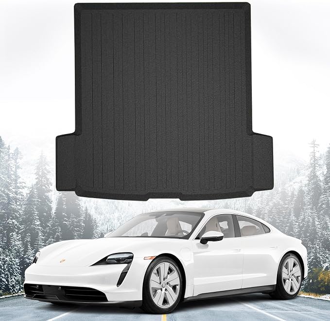 Premium Cargo Liner for Porsche Taycan 4S GTS Turbo S 2021-2026 - 100% Protection - Custom Fit Car Trunk Mat - Easy-to-Wash & All-Season Black Cargo Mat - 3D Shaped Laser Measured Trunk Liners