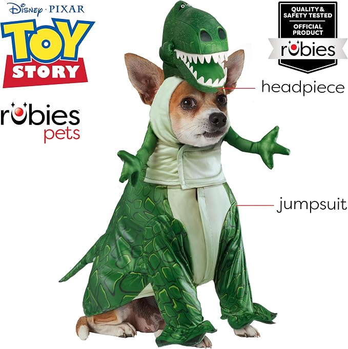 Toy Story: Rex Pet Costume for For Dogs or Cats by Rubies, Medium