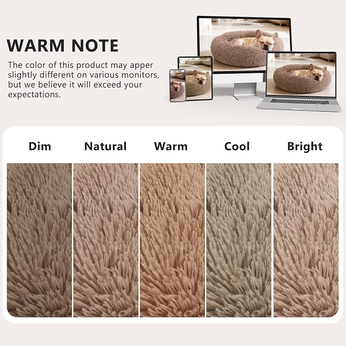 MIXJOY Orthopedic Dog Bed Comfortable Donut Cuddler Round Pet Beds Ultra Soft Washable Dog and Cat Cushion (20''/23''/27''/30'') (27'', Brown)
