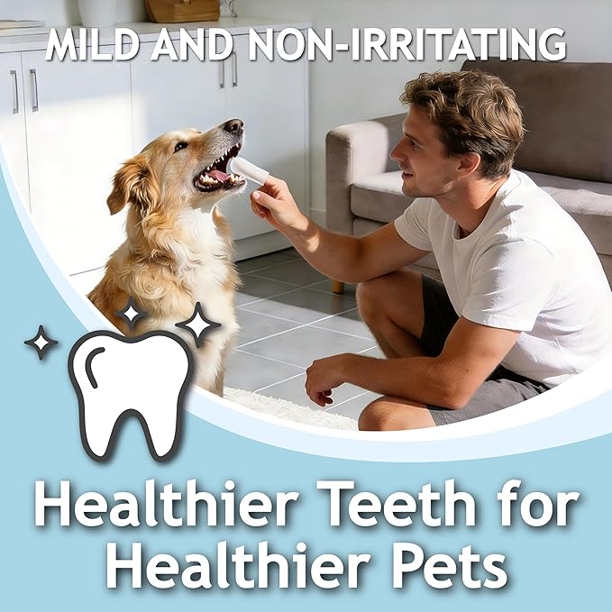 DOCO Pet Dog Teeth Cleaning Wipes – Deodorizing Finger Wipes for Dogs & Cats | Helps Reduce Plaque & Tartar Buildup, Supports Fresh Breath, No Rinse (Bacon, 100 Count)