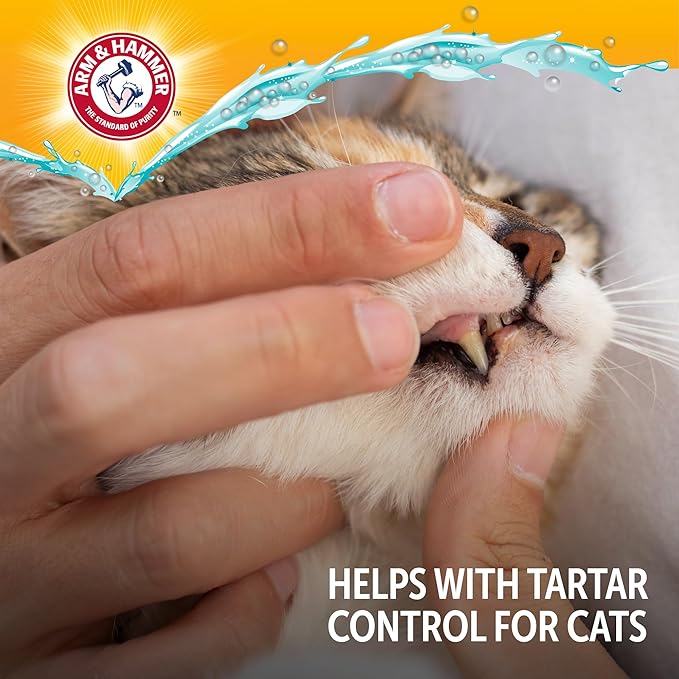Arm & Hammer Complete Care Dental Water Additive for Cats, Cat Breath Freshener and Tartar Control, No Brushing Required, Odorless and Flavorless Cat Formula, 8 Fl Oz - 6 Pack