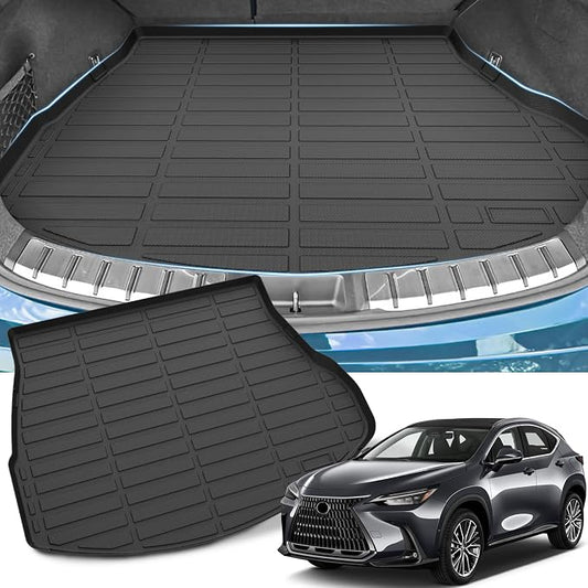 Sunsdrew Rear Trunk Mat for 2022-2026 Lexus NX Accessories NX 250/NX 350/NX 350h/NX 450h+, All Weather Cargo Mat Trunk Liner, TPE Rubber, Raised Edge