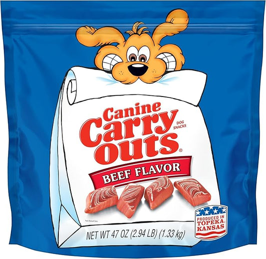 Canine Carry Outs Beef Flavor Dog Treats, 47oz Bag