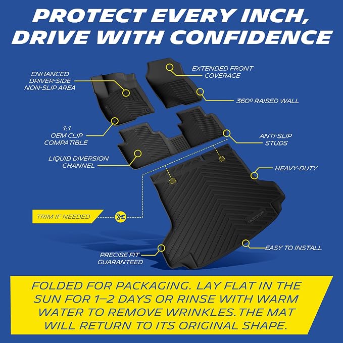 Michelin Vehicle Mats, Premier Series All-Weather TPE Custom Fit Liner for Honda HR-V LX/EX-L/Sport 2023-2026 & Acura ADX 2025-2026 Gasoline & Hybrid, without Premium Audio System, Floor Mats(4 Piece)