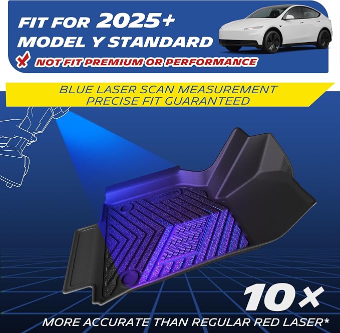 Michelin Vehicle Mat, All-Weather TPE Custom Fit Liner for Tesla Model Y 5 Seat Standard Floor Mats 2025-2027 (6 Piece), Not Fit Premium or Performance, Premier